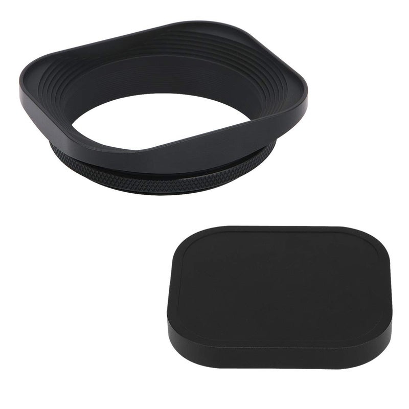 Haoge LH-B55T 55mm Square Metal Screw-in Lens Hood with Cap for Leica APO-Summicron-M 90mm f/2 ASPH E55, Summicron-R 50mm f2 E55, Summilux-R 50mm f/1.4 E55, Elmarit-R 28mm f2.8 35mm f/2.8 E55 Lens - Image 1